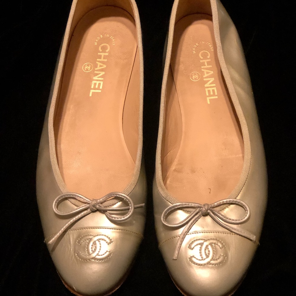 Chanel Grey Flats
